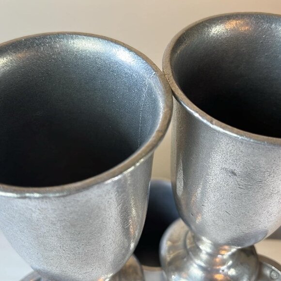 Vintage Wilton Armetale Goblets Set of 5 Tavern Pub Renaissance Props Gift Cabin - Picture 5 of 7